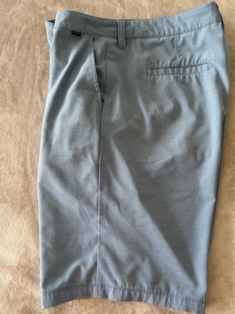 Travis Mathew Light Blue Micro-Check Flat Front Shorts - Picture 1 of 11